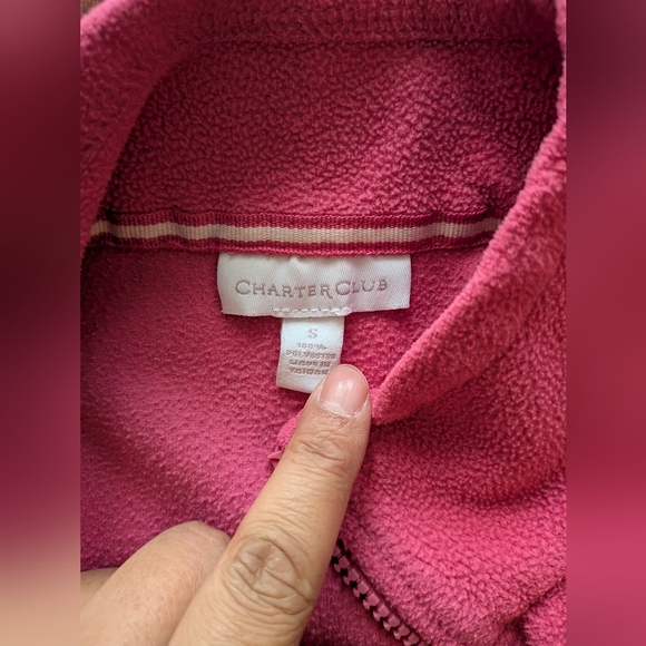Charter Club Raspberry Fleece Vest - Picture 4 of 4